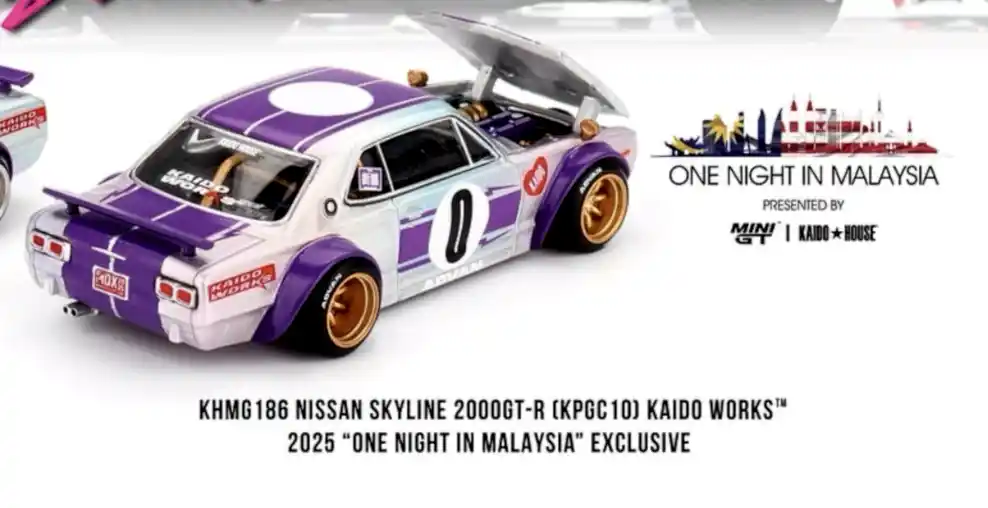 Kaido House 1/64 186 Nissan Skyline 2000GT-R 2025 ''One Night in Malaysia'' Exclusive