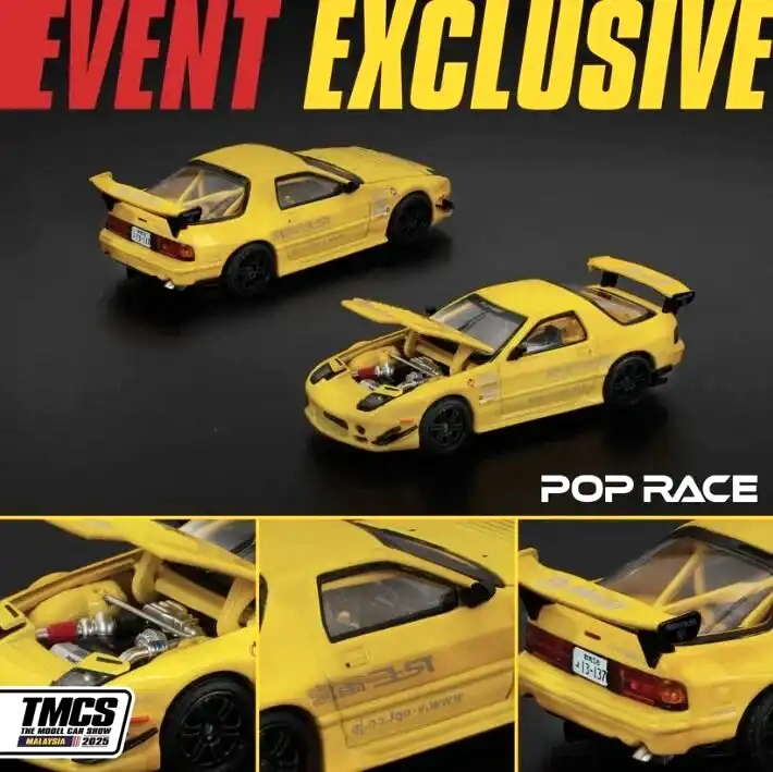 Pop Race 1/64 Mazda RX7 FC3S RE-Amemiya TMCS Malaysia 2025 Event Edition PR64-286