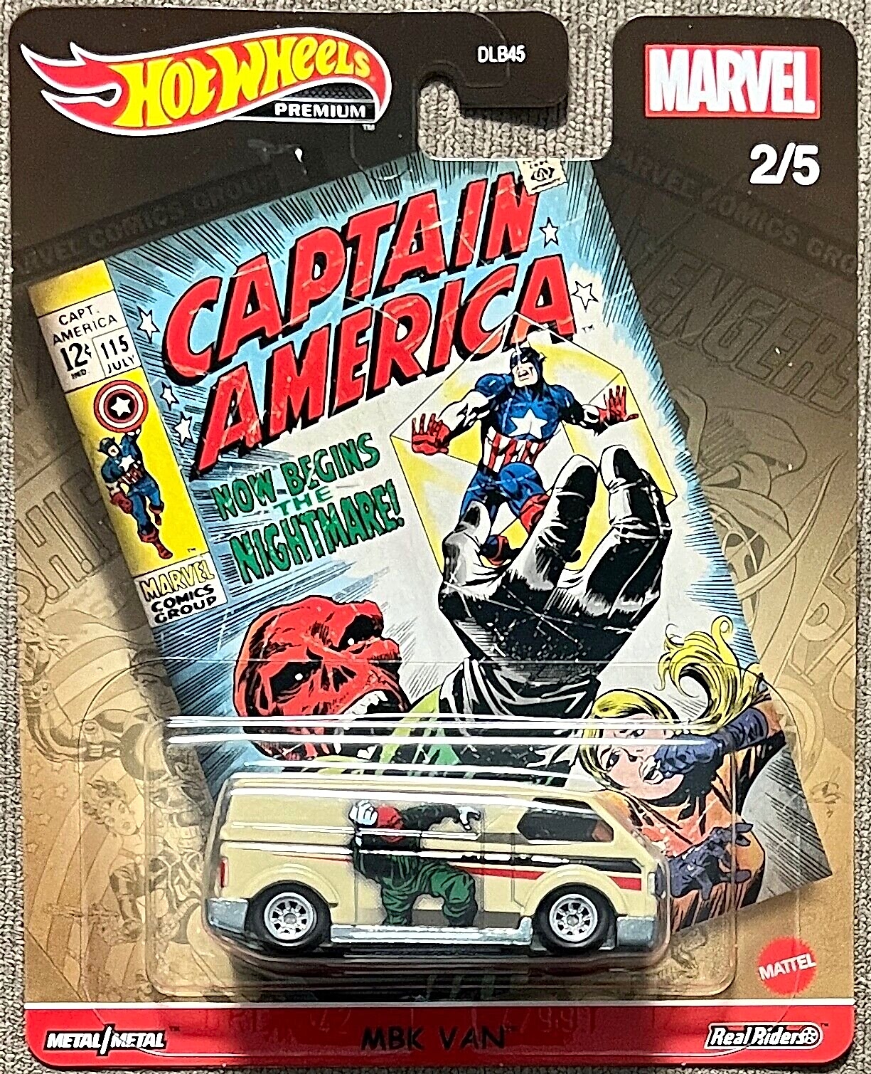 Hot Wheels Premium Marvel 2/5 - Captain America - MBK VAN  GJR20