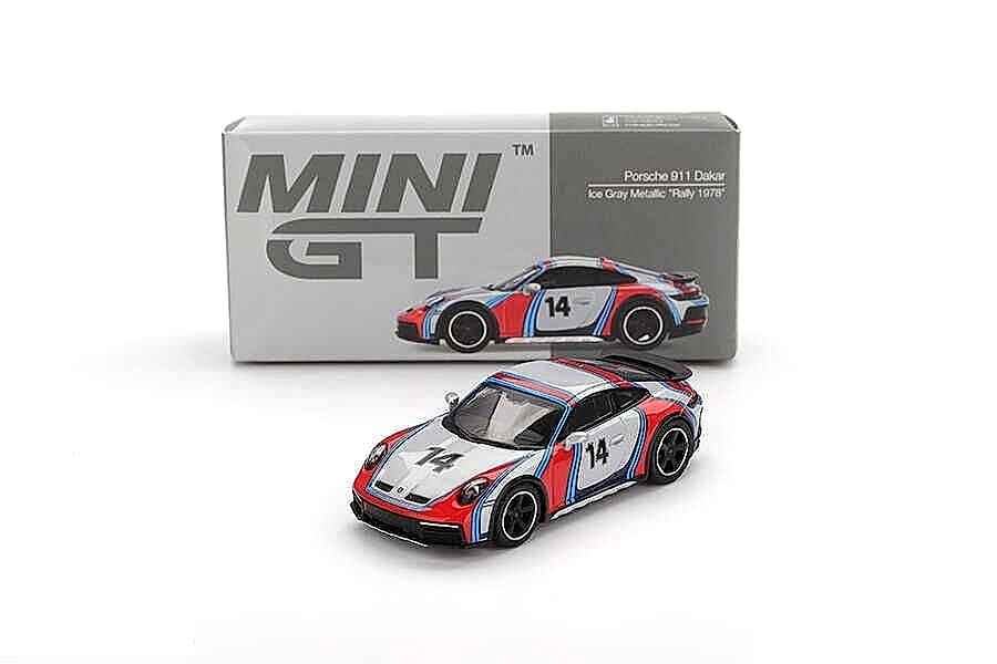 Mini GT 1/64 964 Porsche 911 Dakar Ice Grey Metallic ''Rally 1978''