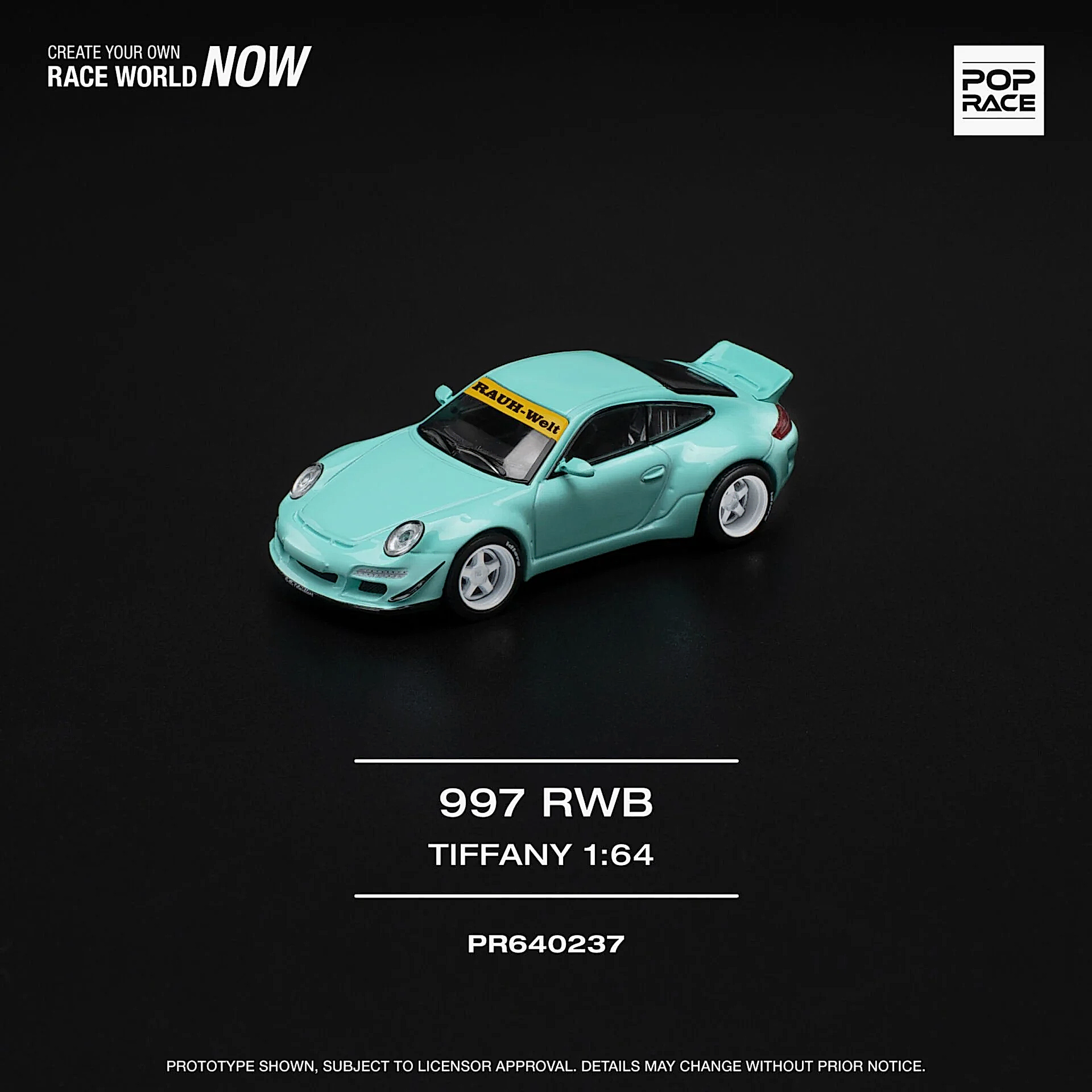 Pop Race 1/64 RWB 997 Tiffany Blue - PR640237